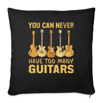 On n’a jamais trop de guitares - Housse de coussin décorative 45 x 45 cm - noir - Devant