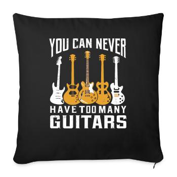 On n’a jamais trop de guitares - Housse de coussin décorative 45 x 45 cm - noir - Devant