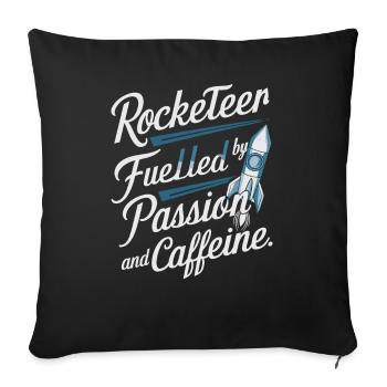 Modell-Rakete - Sofakissenbezug 45 x 45 cm - Schwarz - Vorne