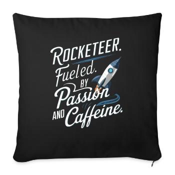 Model Rocketeer Fueled By Passion and Caffeine - Sofa pillowcase 17,3'' x 17,3'' (45 x 45 cm) - black - Front
