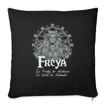 Die mythische Wikingerkönigin Freya - Sofakissenbezug 45 x 45 cm - Schwarz - Vorne