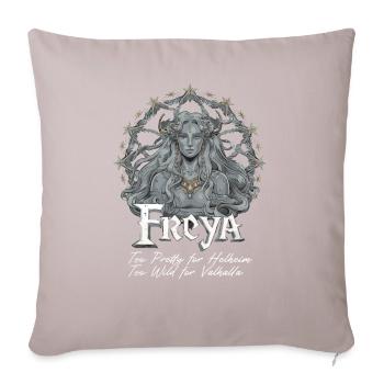 Die mythische Wikingerkönigin Freya - Sofakissenbezug 45 x 45 cm - helles Taupe - Vorne