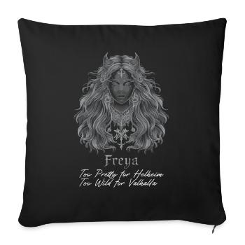 Freya Norse Mythology Viking - Sofa pillowcase 17,3'' x 17,3'' (45 x 45 cm) - black - Front