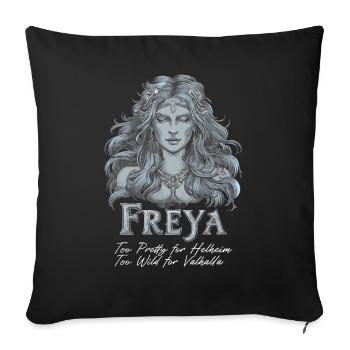 Envoûtante déesse nordique Freya Art mythique - Housse de coussin décorative 45 x 45 cm - noir - Devant
