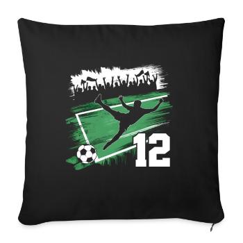 12th Birthday 12 Years Soccer Soccer Player - Sofa pillowcase 17,3'' x 17,3'' (45 x 45 cm) - black - Front