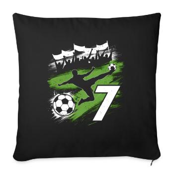 7th Birthday 7 Years Soccer Soccer Player - Sofa pillowcase 17,3'' x 17,3'' (45 x 45 cm) - black - Front