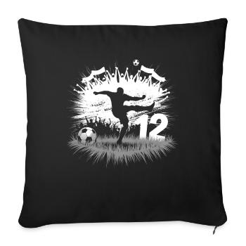 12th Birthday 12 Years Soccer Soccer Player - Sofa pillowcase 17,3'' x 17,3'' (45 x 45 cm) - black - Front