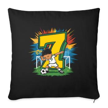 7th Birthday 7 Years Soccer Soccer Player - Sofa pillowcase 17,3'' x 17,3'' (45 x 45 cm) - black - Front