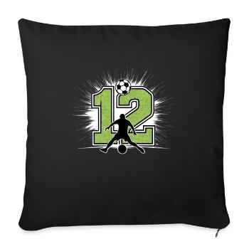 12th Birthday 12 Years Soccer Soccer Player - Sofa pillowcase 17,3'' x 17,3'' (45 x 45 cm) - black - Front