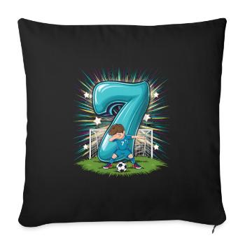 7th Birthday 7 Years Soccer Soccer Player - Sofa pillowcase 17,3'' x 17,3'' (45 x 45 cm) - black - Front