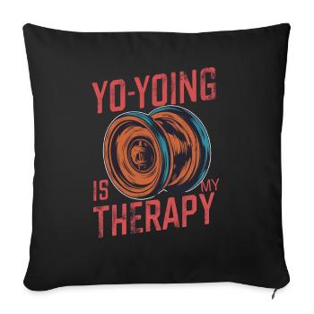 Le yo-yoing est ma thérapie style vintage - Housse de coussin décorative 45 x 45 cm - noir - Devant