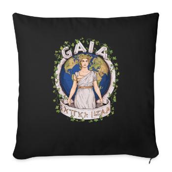 Greek Mythology Gaia Earth goddess mother - Sofa pillowcase 17,3'' x 17,3'' (45 x 45 cm) - black - Front