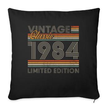 Vinatge 1984 Cadeau d’anniversaire - Housse de coussin décorative 45 x 45 cm - noir - Devant