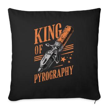 Roi des passionnés de pyrogravure Vintage - Housse de coussin décorative 45 x 45 cm - noir - Devant