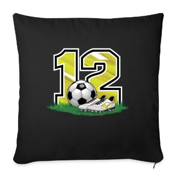 12th Birthday 12 Years Soccer Soccer Player - Sofa pillowcase 17,3'' x 17,3'' (45 x 45 cm) - black - Front