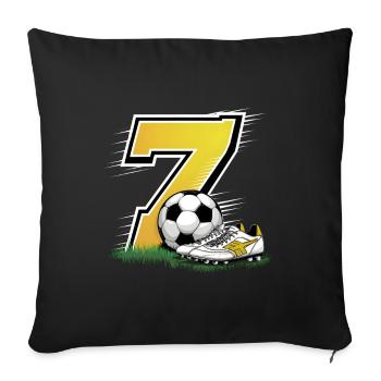 7th Birthday 7 Years Soccer Soccer Player - Sofa pillowcase 17,3'' x 17,3'' (45 x 45 cm) - black - Front