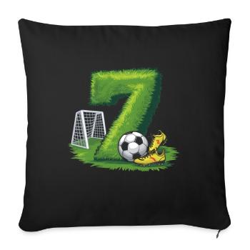 7th Birthday 7 Years Soccer Soccer Player - Sofa pillowcase 17,3'' x 17,3'' (45 x 45 cm) - black - Front