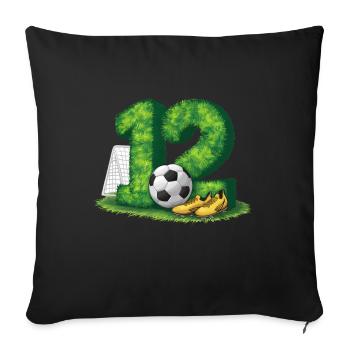 12th Birthday 12 Years Soccer Soccer Player - Sofa pillowcase 17,3'' x 17,3'' (45 x 45 cm) - black - Front
