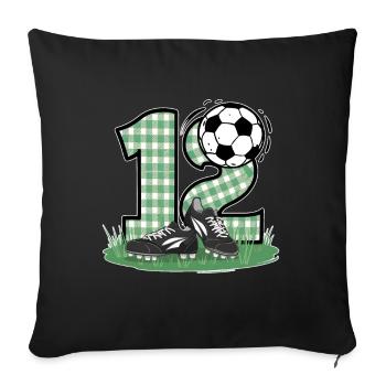 12th Birthday 12 Years Soccer Soccer Player - Sofa pillowcase 17,3'' x 17,3'' (45 x 45 cm) - black - Front