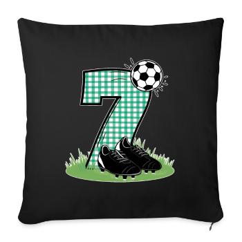 7th Birthday 7 Years Soccer Soccer Player - Sofa pillowcase 17,3'' x 17,3'' (45 x 45 cm) - black - Front