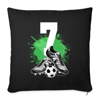 7th Birthday 7 Years Soccer Soccer Player - Sofa pillowcase 17,3'' x 17,3'' (45 x 45 cm) - black - Front