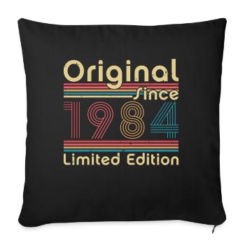 Vinatge 1984 Cadeau d’anniversaire - Housse de coussin décorative 45 x 45 cm - noir - Devant