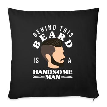Soins de la barbe Beard Lover Hommes Barbe - Housse de coussin décorative 45 x 45 cm - noir - Devant