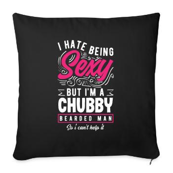 Soins de la barbe Beard Lover Hommes Barbe - Housse de coussin décorative 45 x 45 cm - noir - Devant