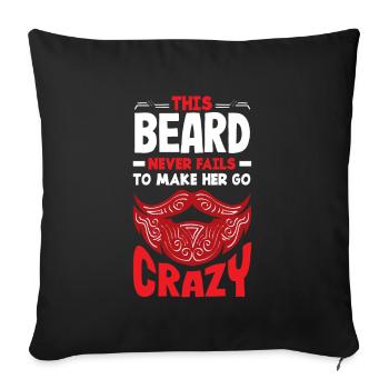Soins de la barbe Beard Lover Hommes Barbe - Housse de coussin décorative 45 x 45 cm - noir - Devant