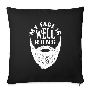 Soins de la barbe Beard Lover Hommes Barbe - Housse de coussin décorative 45 x 45 cm - noir - Devant