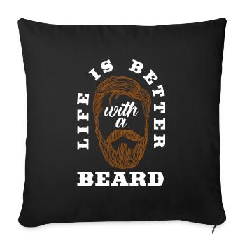 Soins de la barbe Beard Lover Hommes Barbe - Housse de coussin décorative 45 x 45 cm - noir - Devant