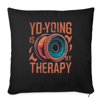 Le yo-yoing est ma thérapie rétro - Housse de coussin décorative 45 x 45 cm - noir - Devant