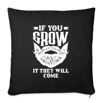 Soins de la barbe Beard Lover Hommes Barbe - Housse de coussin décorative 45 x 45 cm - noir - Devant