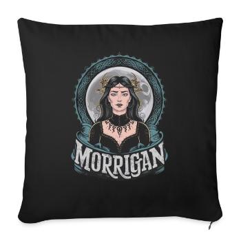 Mystical Moon Goddess Morrigan with Celtic Designs - Sofa pillowcase 17,3'' x 17,3'' (45 x 45 cm) - black - Front