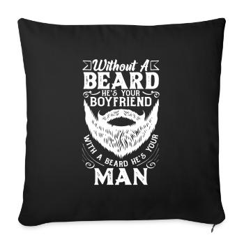 Soins de la barbe Beard Lover Hommes Barbe - Housse de coussin décorative 45 x 45 cm - noir - Devant