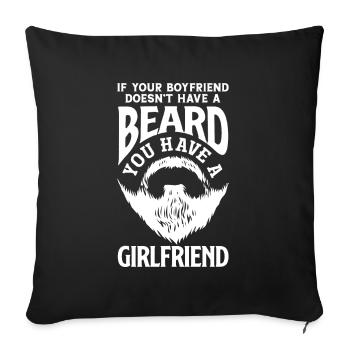 Soins de la barbe Beard Lover Hommes Barbe - Housse de coussin décorative 45 x 45 cm - noir - Devant