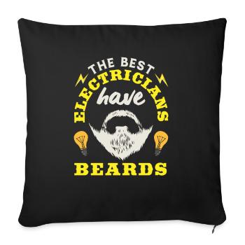 Soins de la barbe Beard Lover Hommes Barbe - Housse de coussin décorative 45 x 45 cm - noir - Devant