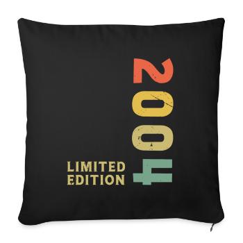 2004 Vintage Retro Birthday - Sofa pillowcase 17,3'' x 17,3'' (45 x 45 cm) - black - Front