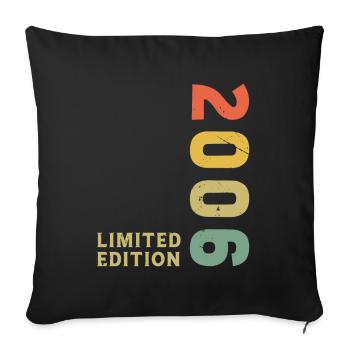 2006 Vintage Retro Birthday - Sofa pillowcase 17,3'' x 17,3'' (45 x 45 cm) - black - Front