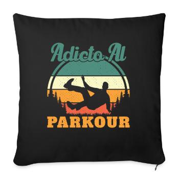 Parkour Junkie Retro Freerun Sport - Housse de coussin décorative 45 x 45 cm - noir - Devant