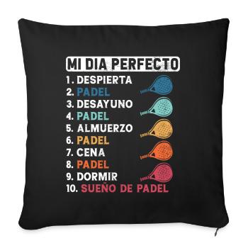Mein perfekter Tag Spaß Mein perfekter Tag Padel - Sofakissenbezug 45 x 45 cm - Schwarz - Vorne
