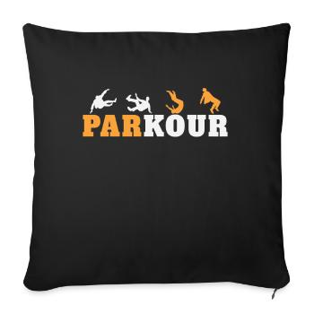 Parkour Junkie Retro Freerun Sport - Housse de coussin décorative 45 x 45 cm - noir - Devant