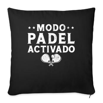 Mode Padel Joueur activé Padel - Housse de coussin décorative 45 x 45 cm - noir - Devant