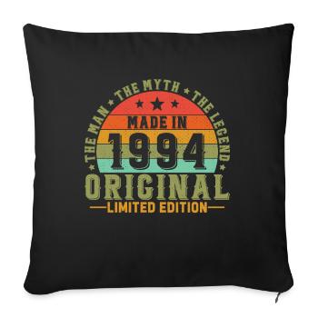 Vinatge 1994 Cadeau d’anniversaire - Housse de coussin décorative 45 x 45 cm - noir - Devant