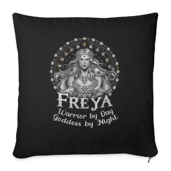Mythical Norse Goddess Freya Legendary Artwork - Sofa pillowcase 17,3'' x 17,3'' (45 x 45 cm) - black - Front