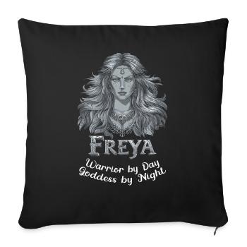 Freya Norse Mythology Art Inspired - Sofa pillowcase 17,3'' x 17,3'' (45 x 45 cm) - black - Front
