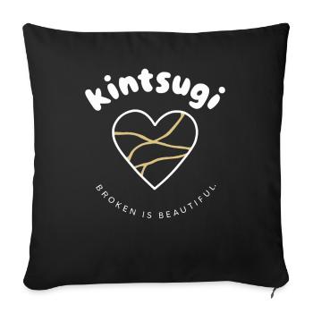 Embrassez l’imperfection avec Heart Kintsugi - Housse de coussin décorative 45 x 45 cm - noir - Devant