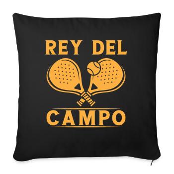 Fun Padel Player King Of The Padel Field Padelist - Sofa pillowcase 17,3'' x 17,3'' (45 x 45 cm) - black - Front