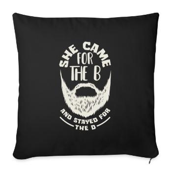 Soins de la barbe Beard Lover Hommes Barbe - Housse de coussin décorative 45 x 45 cm - noir - Devant