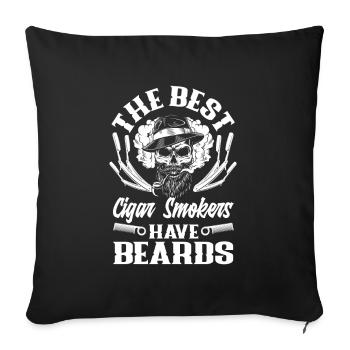 Soins de la barbe Beard Lover Hommes Barbe - Housse de coussin décorative 45 x 45 cm - noir - Devant